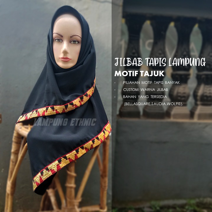 LAMPUNG ETHNICA OFFICIAL - TAPIS LAMPUNG ASLI  -  Jilbab Tapis Lampung - hijab tapis lampung motif t