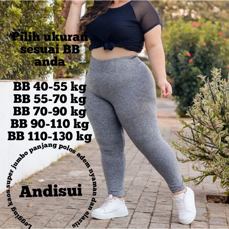 Legging Kaos Jumbo Polos Premium L-XXXXL BB 40-130kg