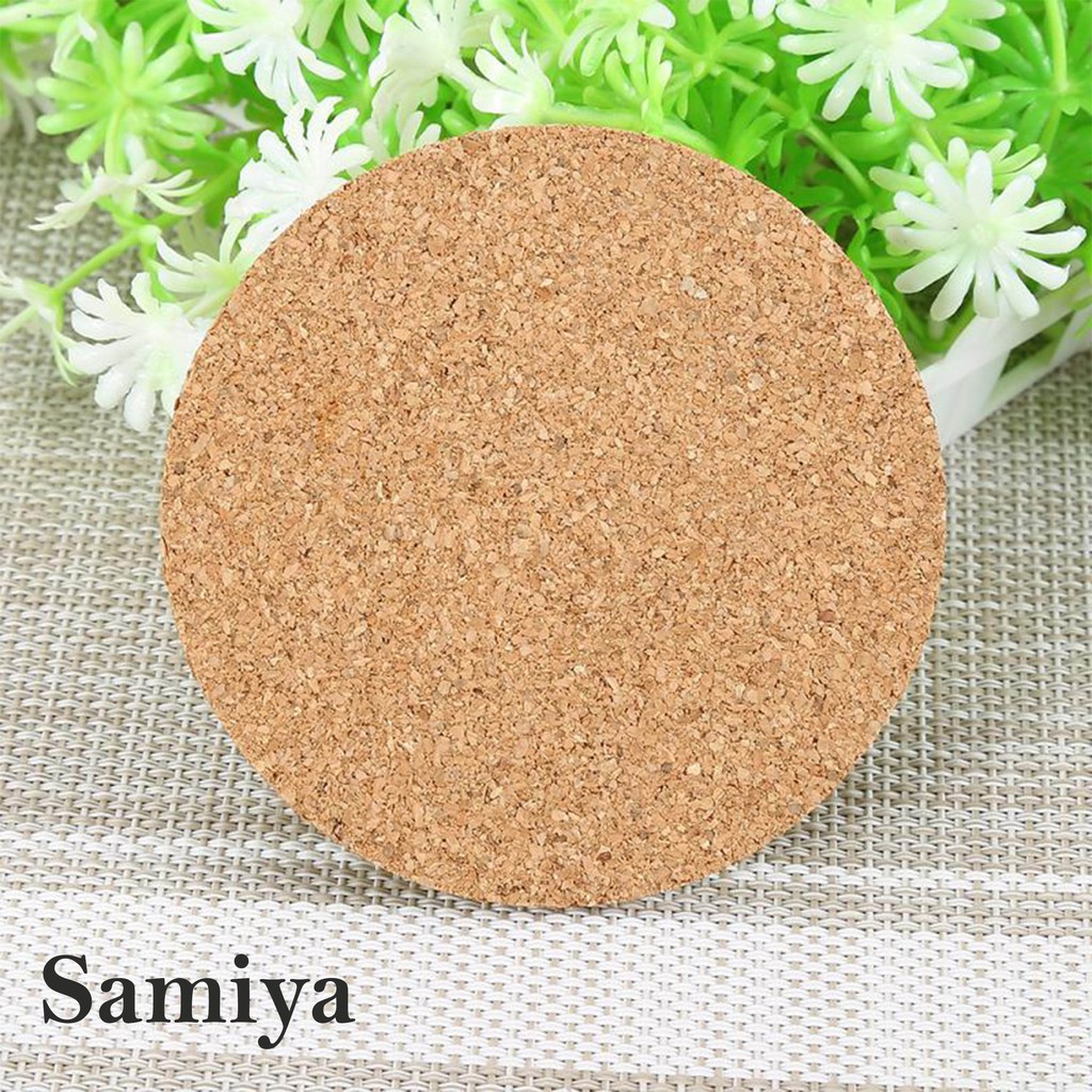 cork wood drink coaster / tea coffee cup mat / alas tatakan gelas / tatakan gelas kopi tebal 4mm