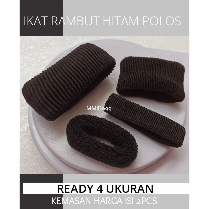 1PCS / Ikat Rambut Donat Hitam - karet Rambut Donat SERIES HITAM