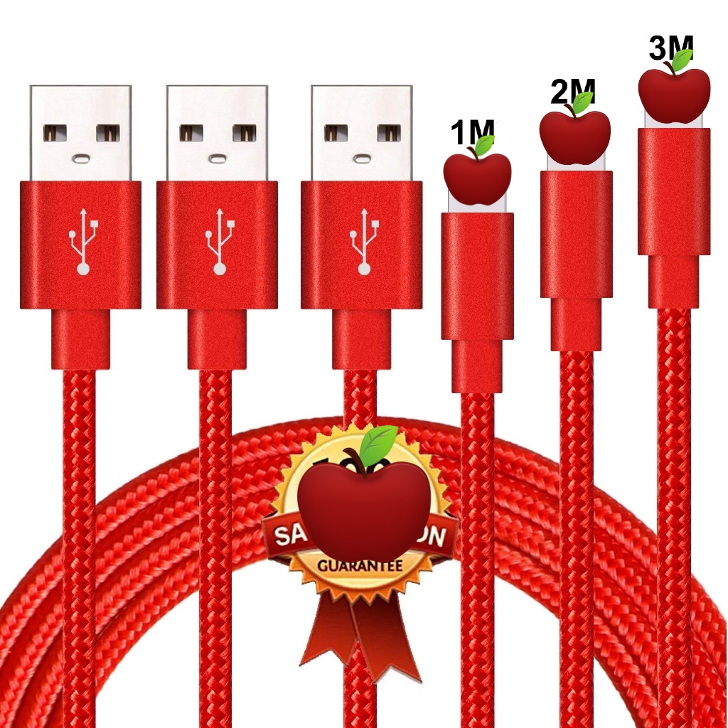 Nylon Braided Charger USB Cables / compatible for iphone Fast Charging USB Cord Cable / Data Sync Line / compatible for iphone XS X 5 6 6S 7 7Plus 8 Plus / 1M 2M 3M