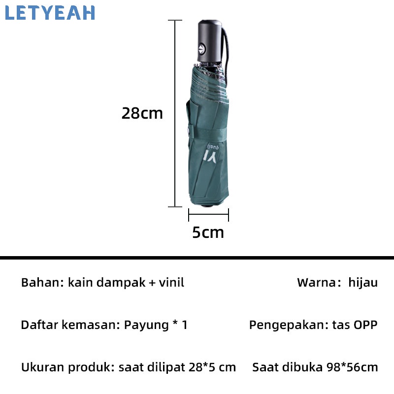 letyeah payung lipat otomatis anti uv atau hujan premium