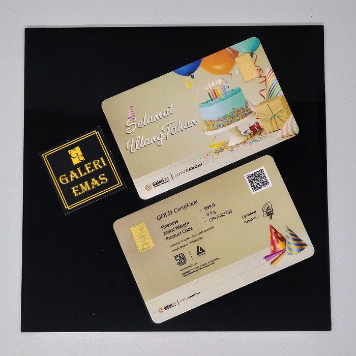 Emas Logam Mulia Pegadaian Gift Series Selamat Ulang Tahun 0,5 Gram