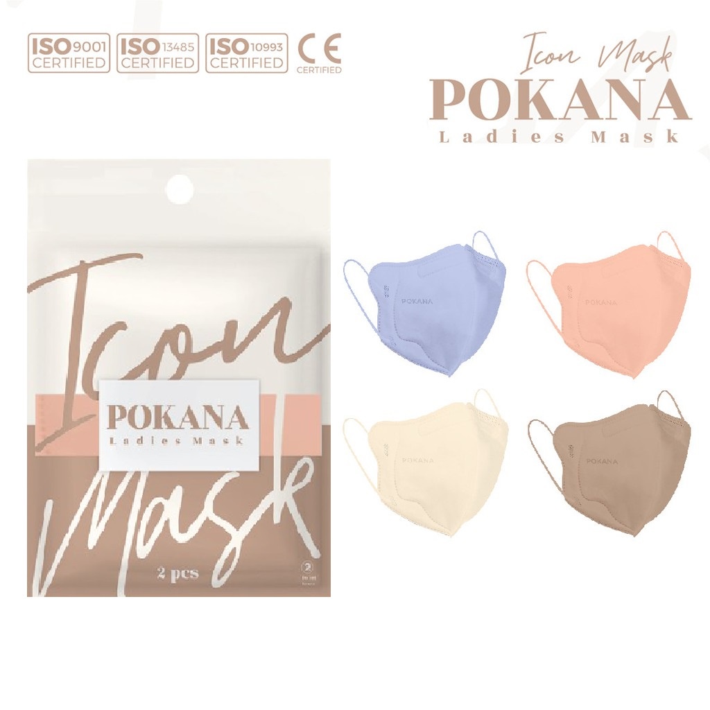 Pokana Icon Gentle &amp; Ladies Mask /  4ply Medical Mask Sachet (isi 2)