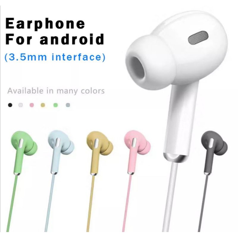 Headset Handsfree Earphone Audio Warna warni Stereo Mic Musik