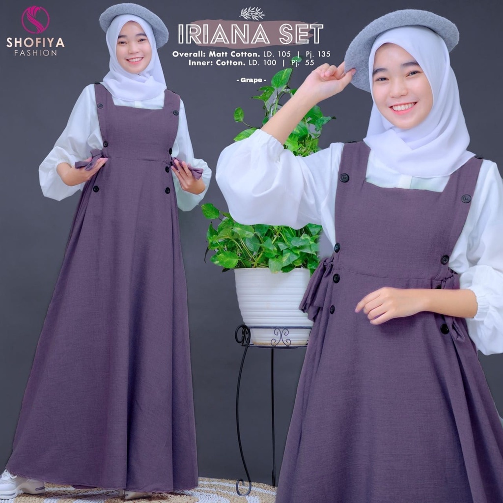 IRIANA SET GAMIS OVERALL REMAJA INNER ORI SHOFIYA