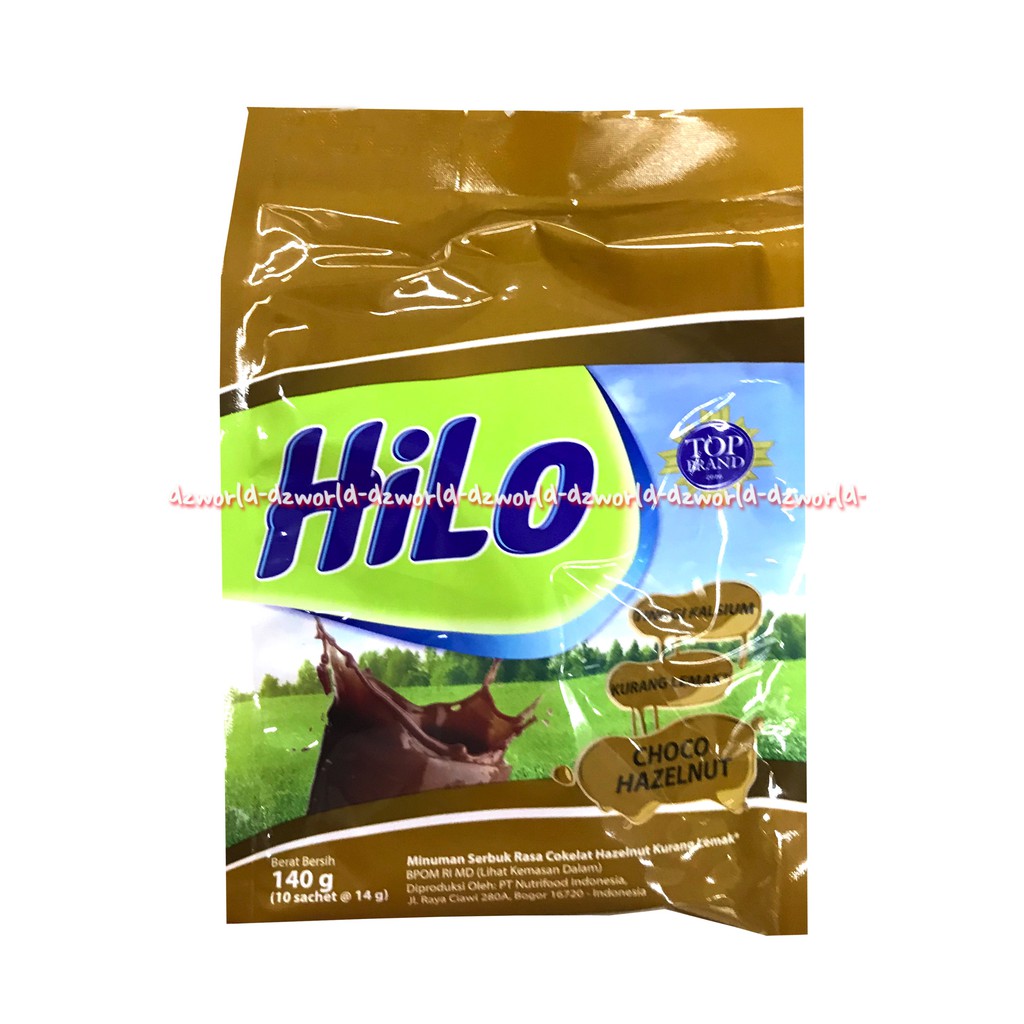 Hilo Susu Choco Hazelnut 10Sachet Susu Bubuk Rendah Lemak Hailo Coklat Kemasan Pouch