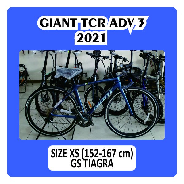 Roadbike Giant TCR ADV 3 2021 Sepeda Balap Carbon RB Groupset Shimano Tiagra Fullbike XS 152 167 cm