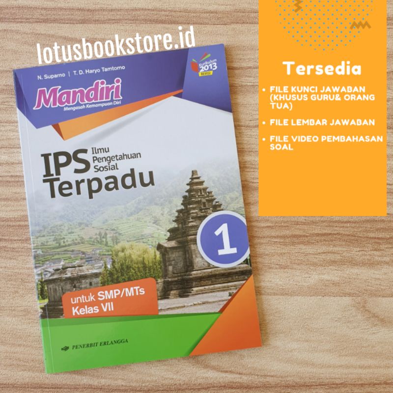 Seri Buku Mandiri SMP Kelas 7 ( Matematika IPA Indo English IPS PPKN PAI Biologi Fisika) Erlangga-IPS
