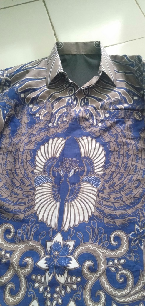 Japunta Blue Kemeja Batik Pria Full Furing Katun Primisima Batik Solo Batik Warna Navy Dongker