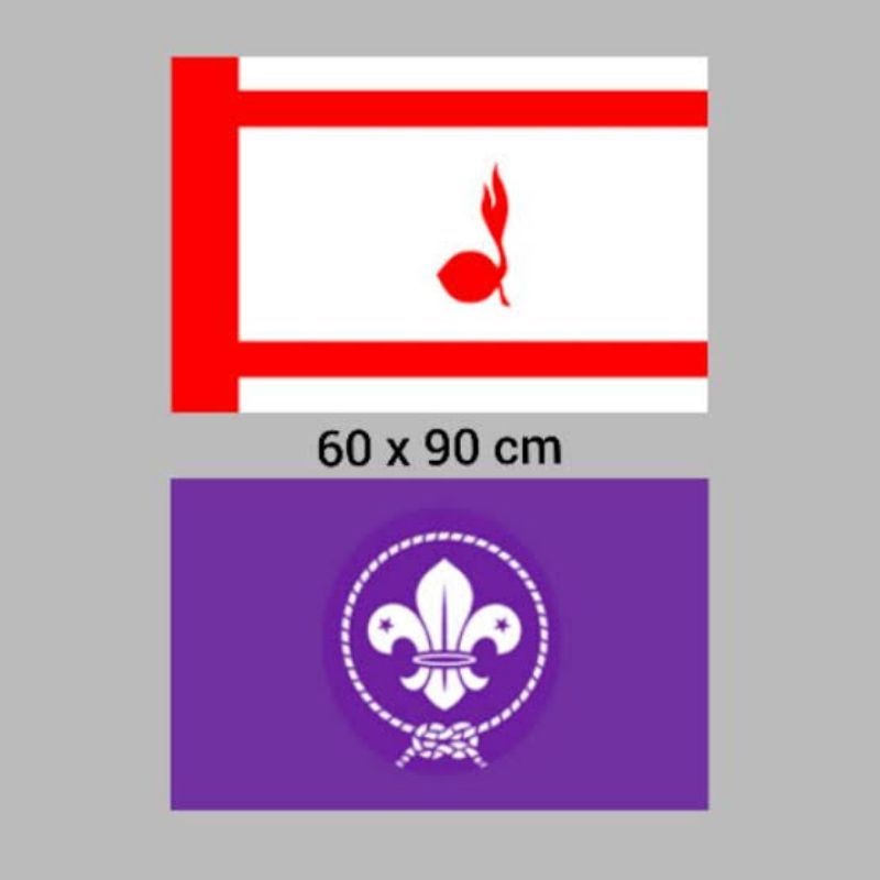 

bendera wosm pramuka ungu & bendera tunas kelapa pramuka kecil