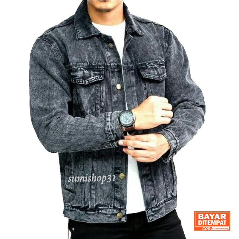 Jaket Jeans SnowBlack Pria dan Wanita Premium Quality