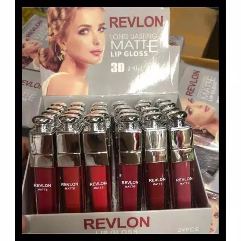 LIP GLOSS REVLONE MATTE 3D TUTUP SILVER 12PCS