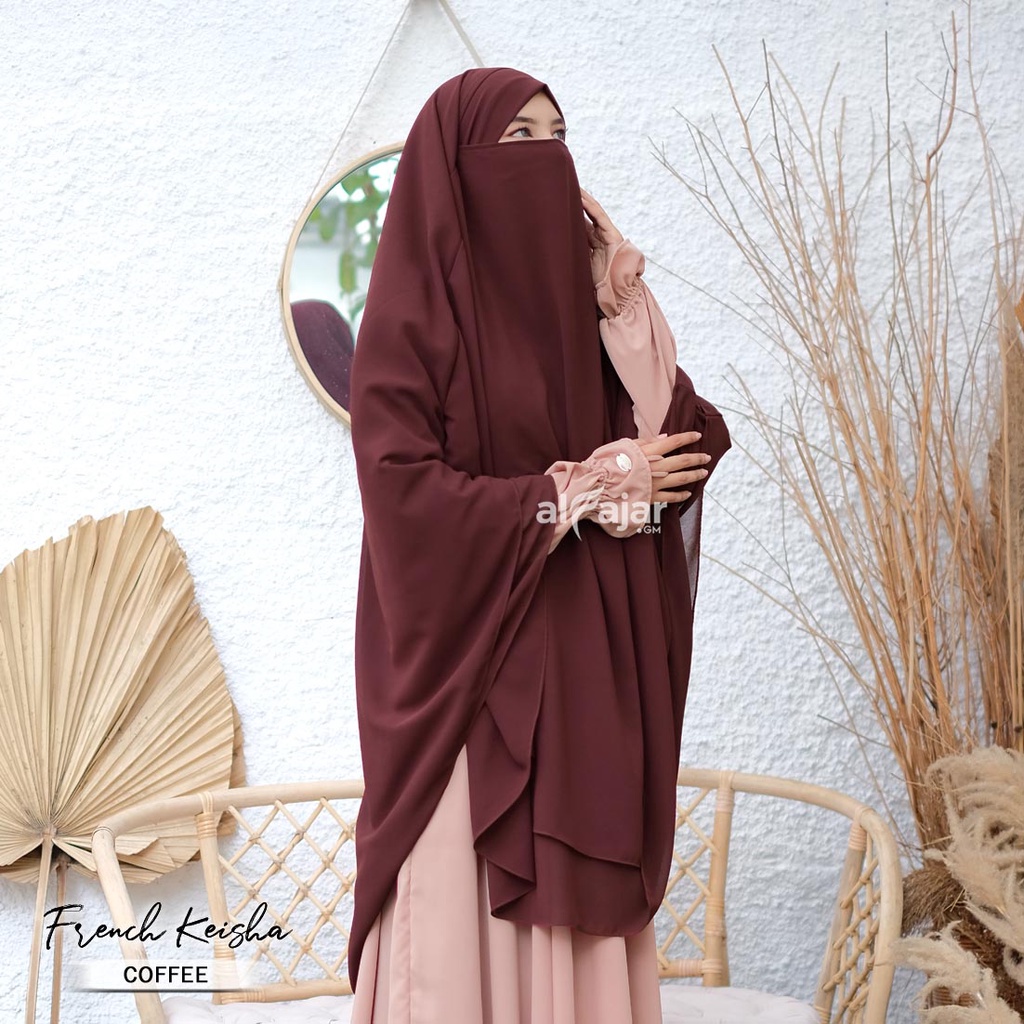 Jilbab Khimar French Jumbo Syar'i Keisha by Alfajar-Coffee
