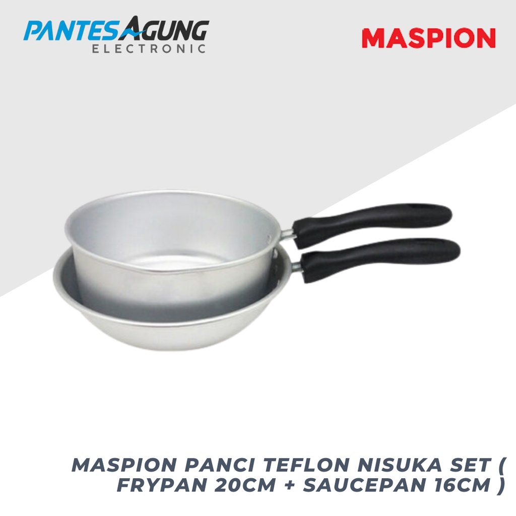 MASPION PANCI TEFLON Nisuka Set ( Frypan 20Cm + Saucepan 16Cm )