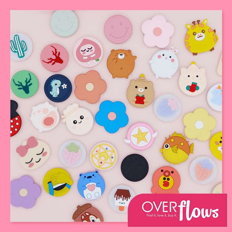 OVERFLOWS.ID Pop Socket HP 3D Griptok Premium Karakter Bahan PVC Popsocket Holder HP Lucu