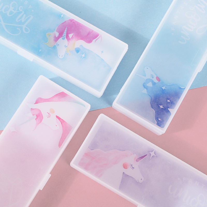 

Fantasy Unicorn Plastic Pencil Case Kotak Pensil Anak Gambar Lucu Bahan Plastik Tempat Alat Tulis