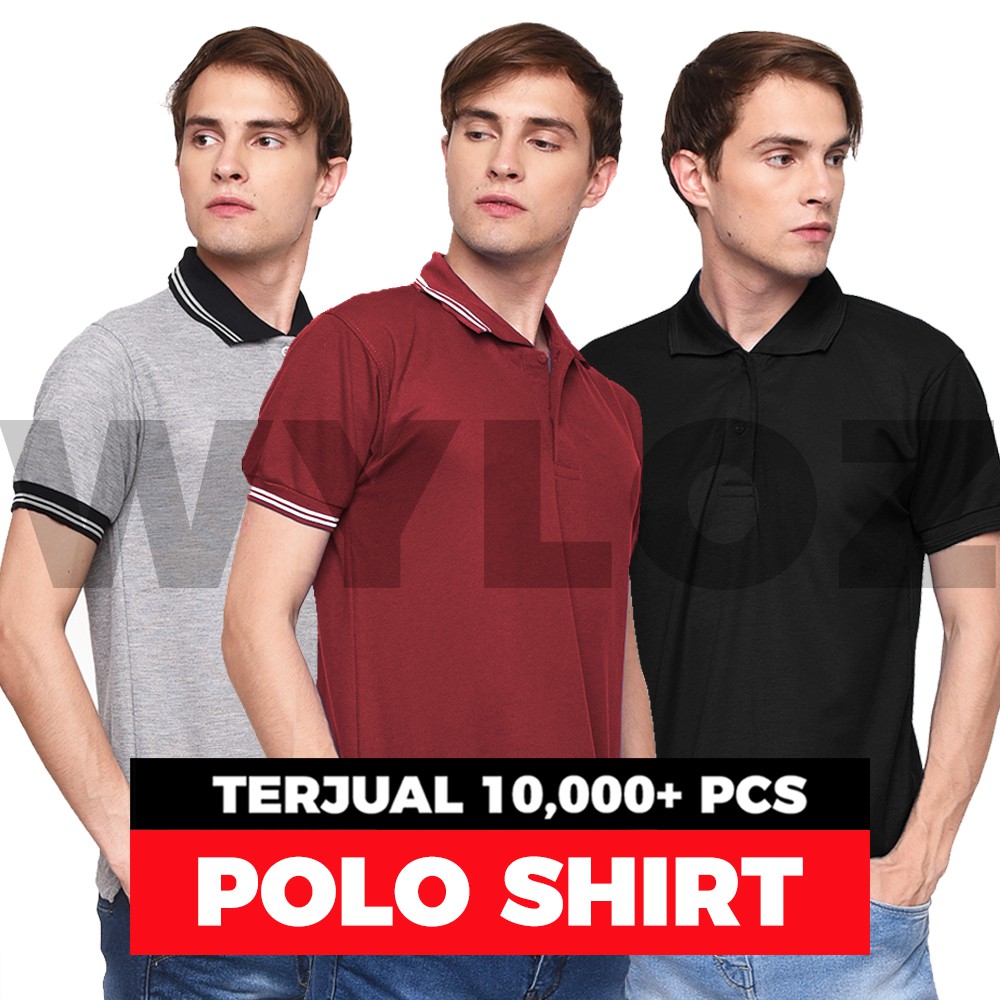 Kaos Polo  Shirt Kerah Baju  Pria Polos  Wangki Keren  Murah 