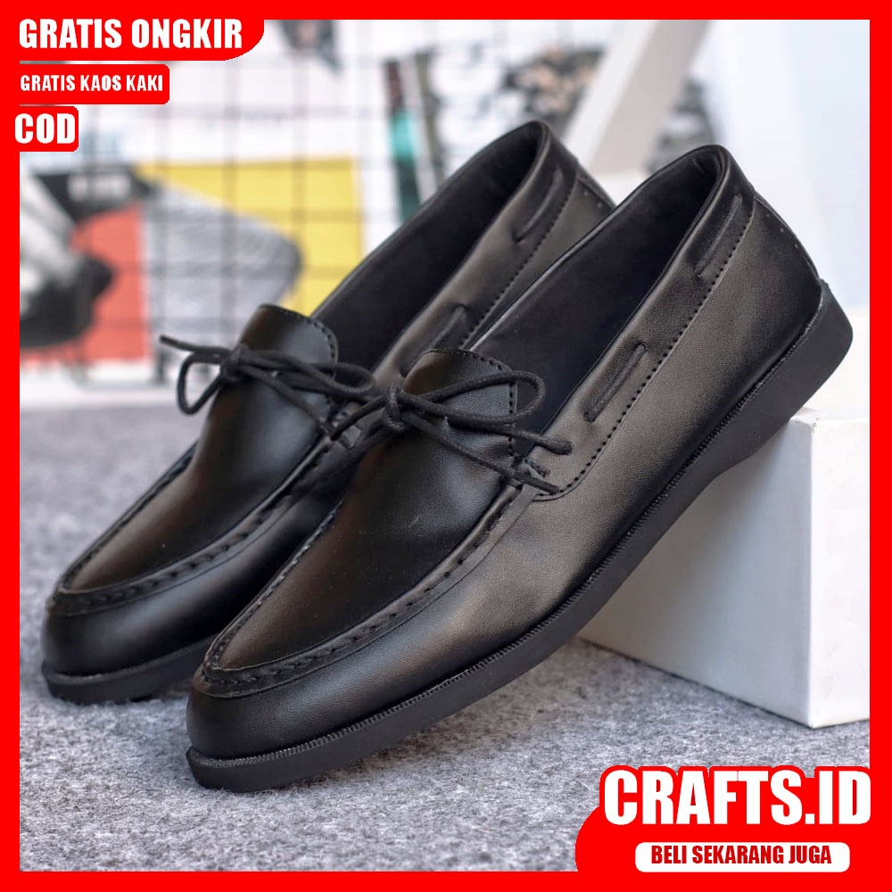 CRAFTS ELDER Sepatu Formal Pria Kulit Syntetic Sepatu Pria Casual Pantofel Kerja Kantor Kondangan Cowok