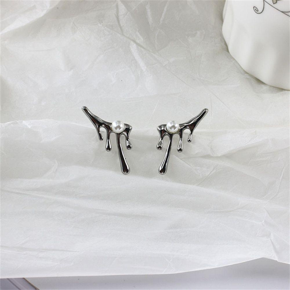 Anting Pejantan Mutiara Geometris Nanas Fashion Pesta Gadis Drop Earrings