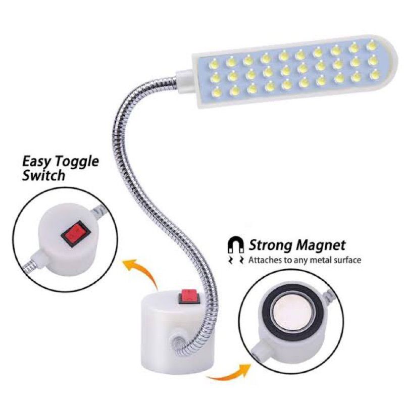 lampu led  mesin jahit magnet terang