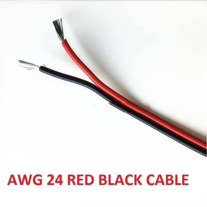 Kabel Eceran AWG24x2 Ecer AWG 24 x 2 Kualitas Bagus Isi Kabel Tinned CU Putih Serabut Merah Hitam Per Meter