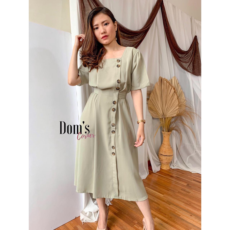 Domscorner-Greysia vintage dress-Sage-green