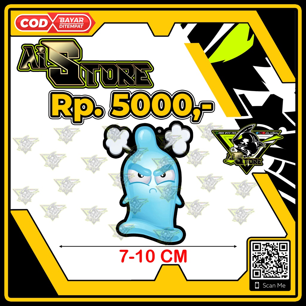 Stiker Karet Blue Animasi