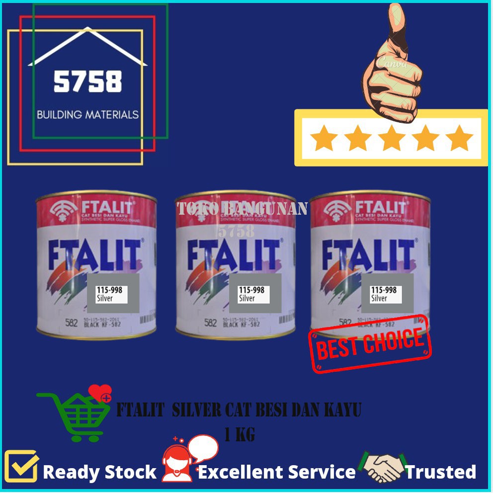 

Kansai Paint CAT FTALIT Minyak Besi Kayu Silver 1 Kg