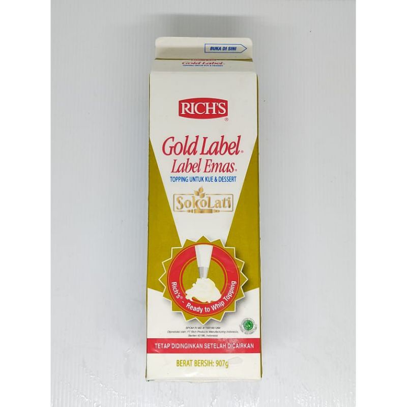 

RICHS GOLD LABEL WHIPPING CREAM 907GR