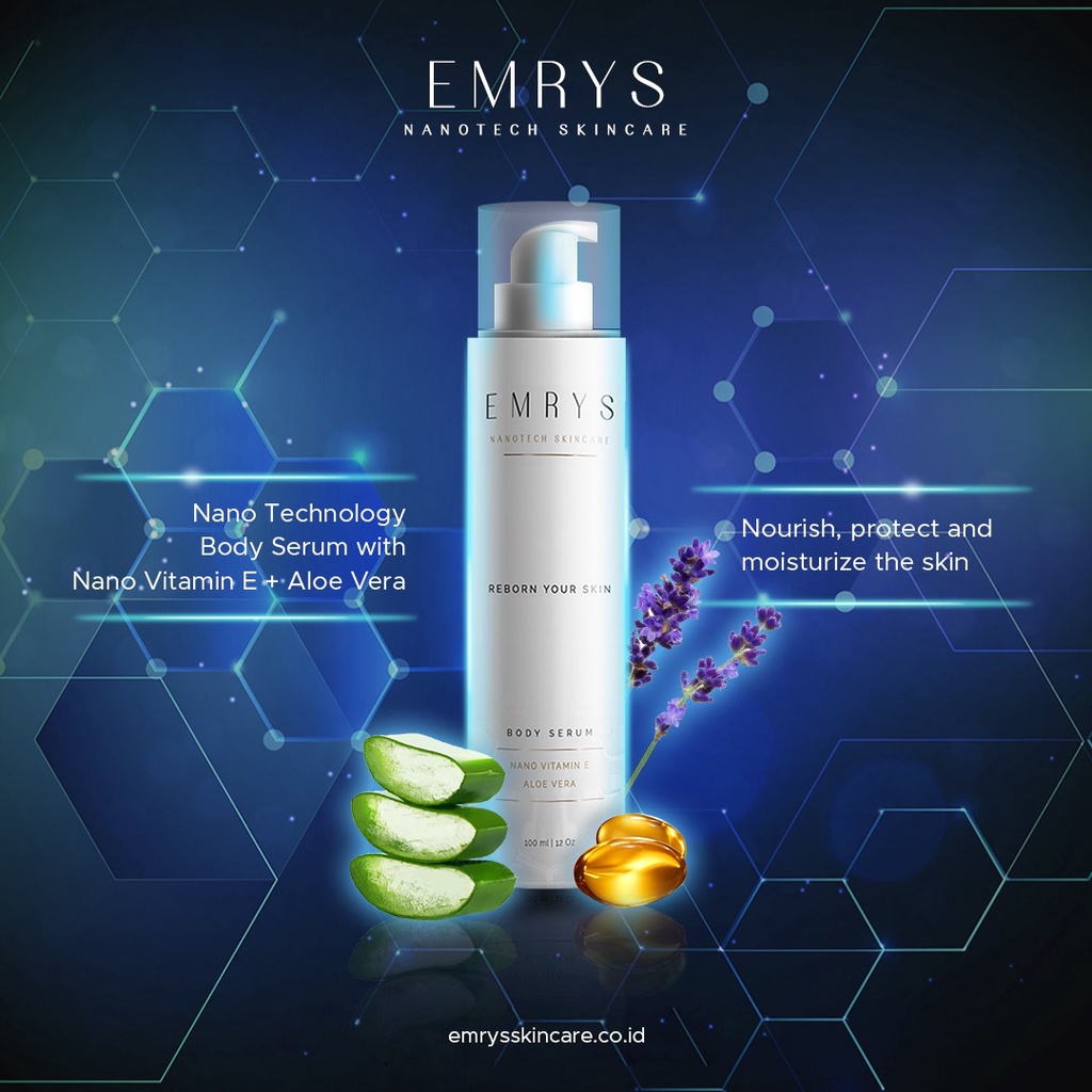 Body Lotion Emrys Serum Pemutih Pelembab Kulit Vitamin E Nano Aloevera Bpom 100 Ml