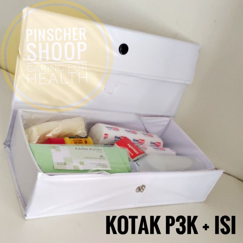 KOTAK P3K PUTIH + ISI FIRST AID BAG MOBIL