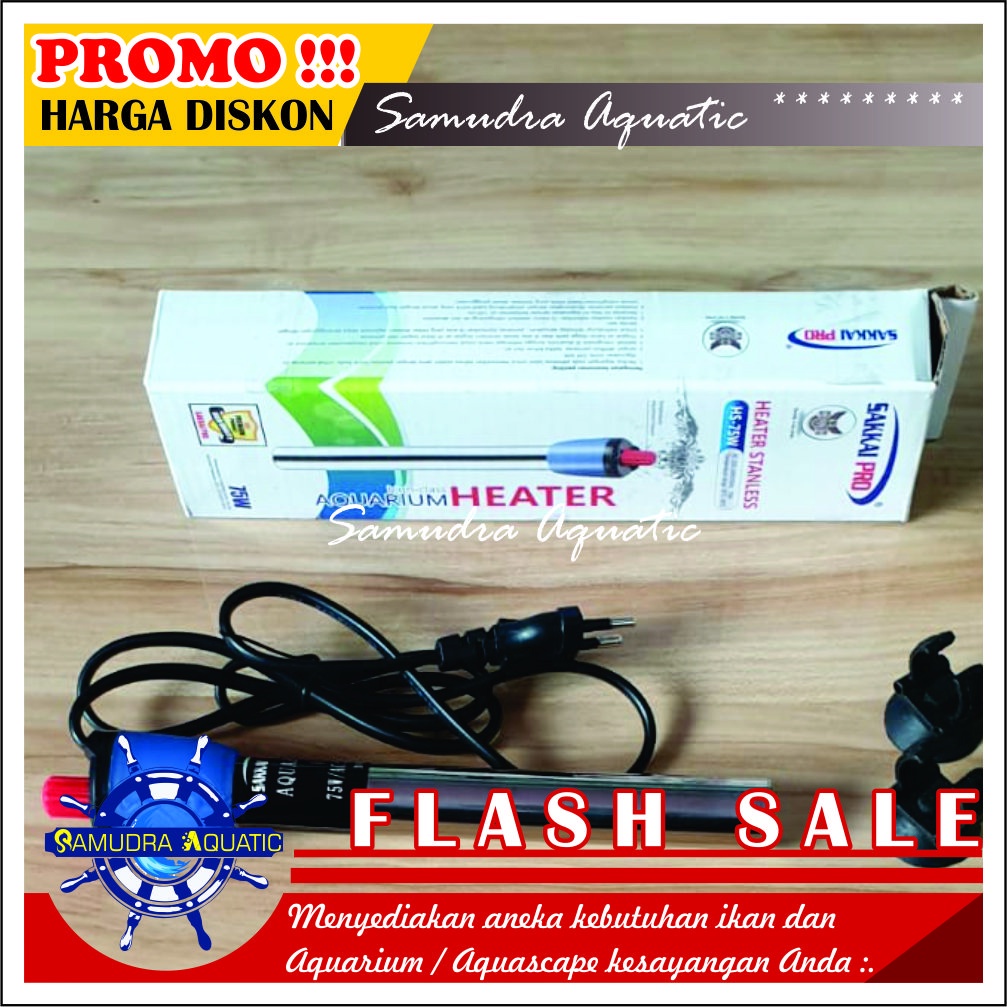 HEATER Pemanas Aquarium 75 Watt, Hiter Penghangat Air Aquarium Aquascape (GRATIS BubleWrap)