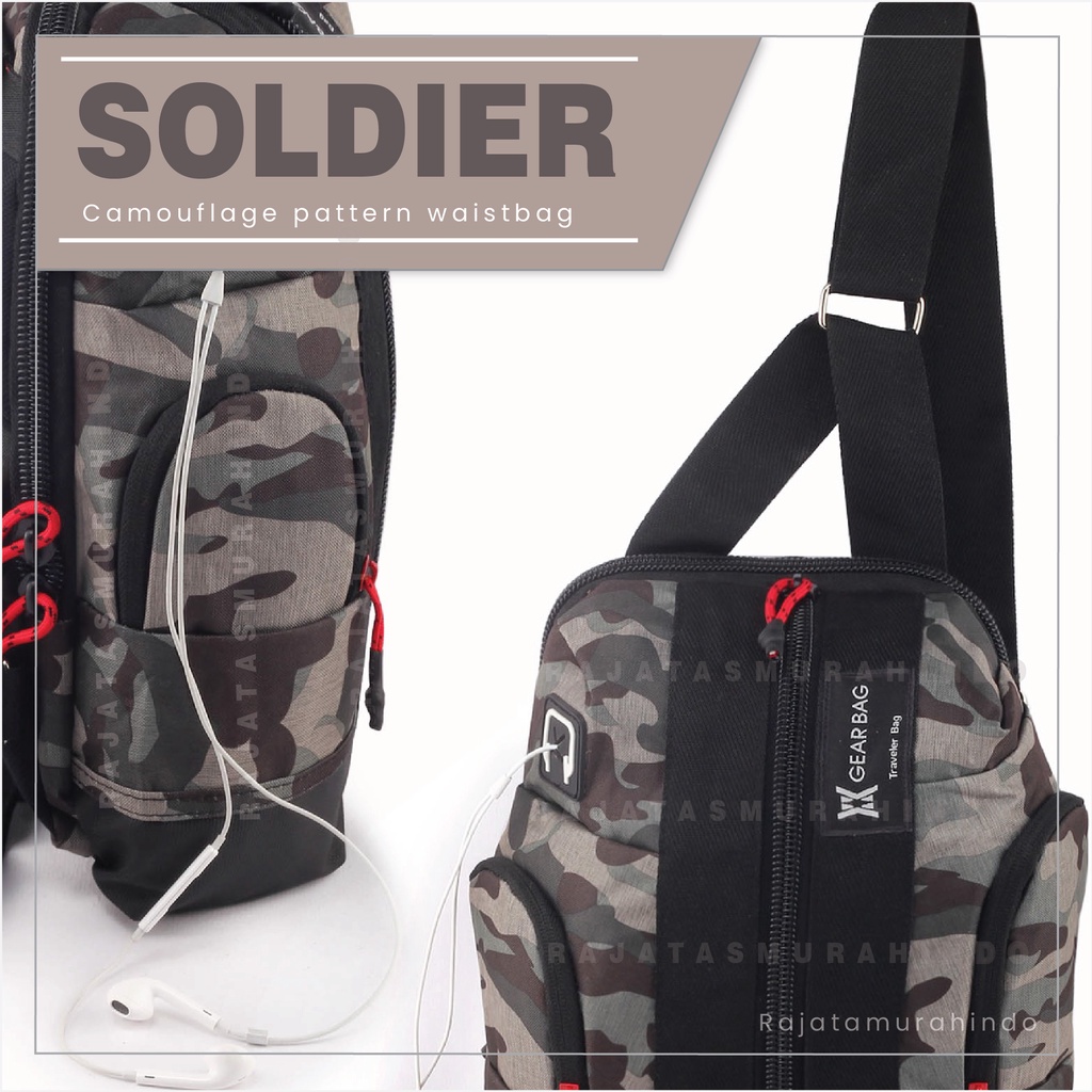 PTS - GEAR BAG SOLDIER 13126 - Travel Bag Waistbag Camouflage Tas Selempang Pria Slingbag Best Quality