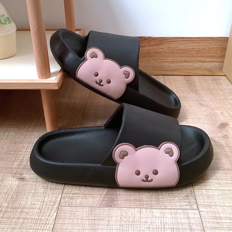 Sendal Slop Berkualitas Motif Brown Beruang Bear Empuk Lucu Import Real Pict AFM