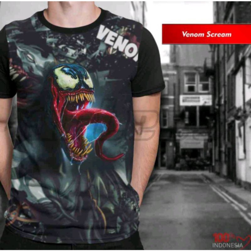 BAJU PRINT 3D KOS PRIA/WANITA VENOM SCREAM