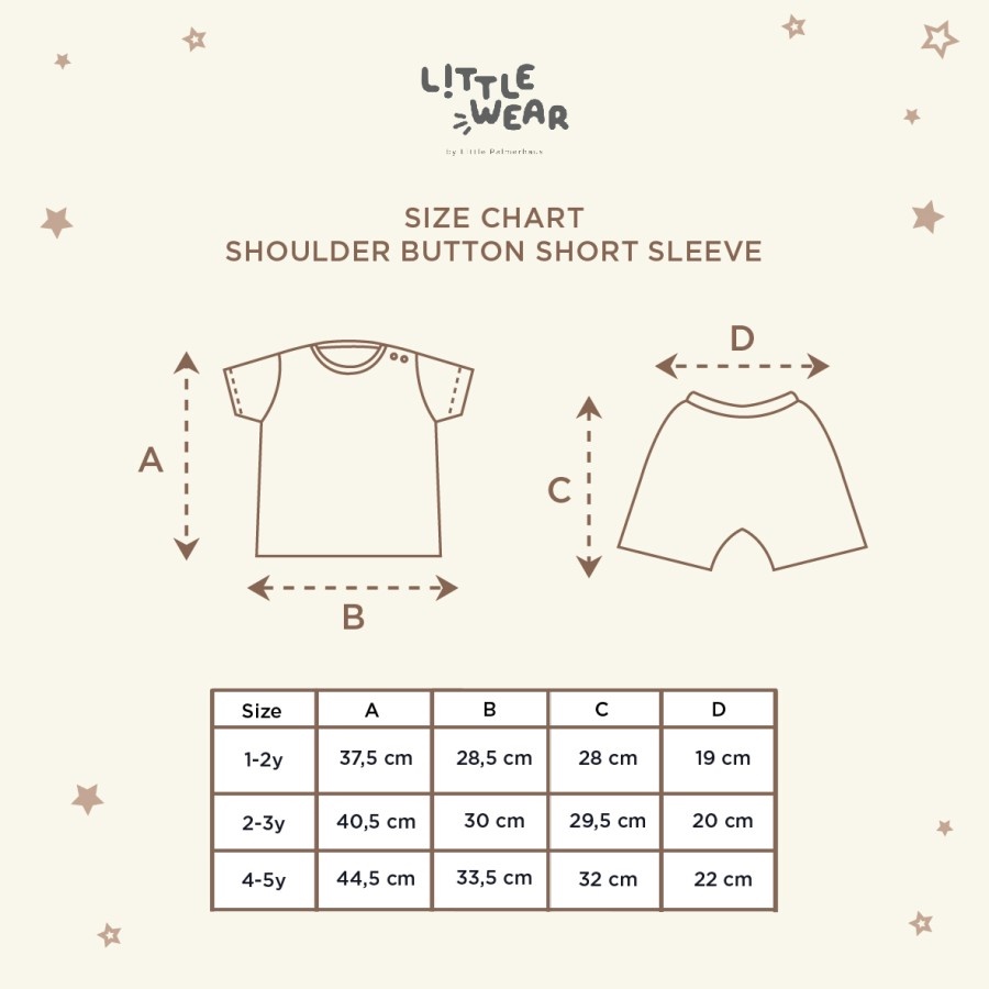 [TOMS] [1-5Tahun] LITTLE PALMERHAUS (1stel) Little Wear SHOULDER Button SHORT Sleeve (Stelan Baju PENDEK) part 1