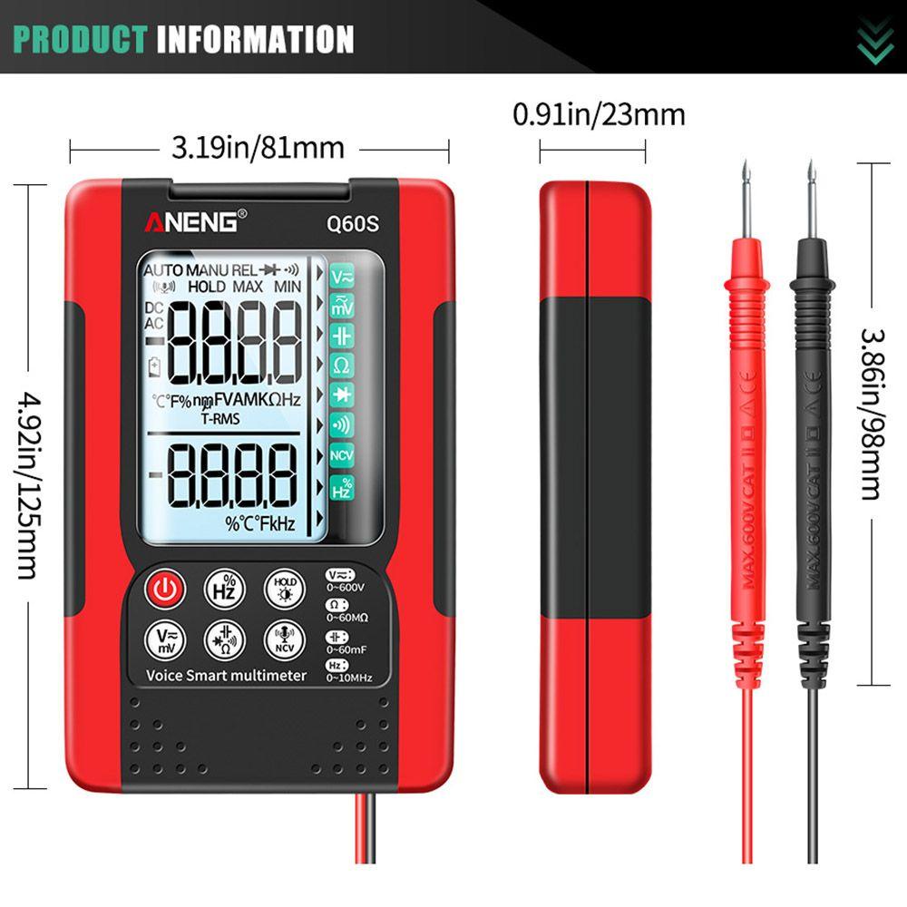 POPULAR Populer Digital Smart Multimeter Multifungsi 6000menitan Tester Transistor Jarak Otomatis