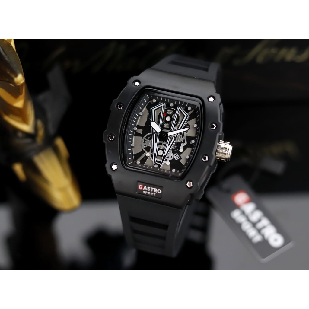 Jual Jam Tangan Pria Gastro Sport Gs V Jam Pria Skeleton Model Tali Rubber Tanggal Aktif