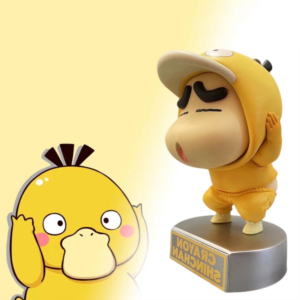 Action Figure Desain Bebek Krayon Shin-chan Cos Psyduck Buatan Tangan Bahan Pvc Untuk Mobil