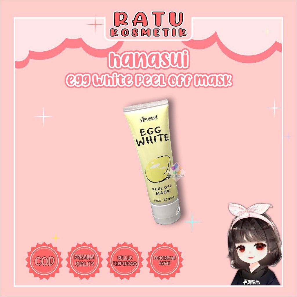 ❤ RATU ❤ Hanasui Egg White Peel Off Mask | Masker Telur Hanasui (✔️BPOM)