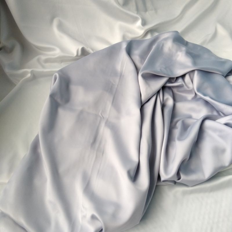 Rok Lilit Polos Satin Silk Premium Wrap skirt  Free ring-Silver