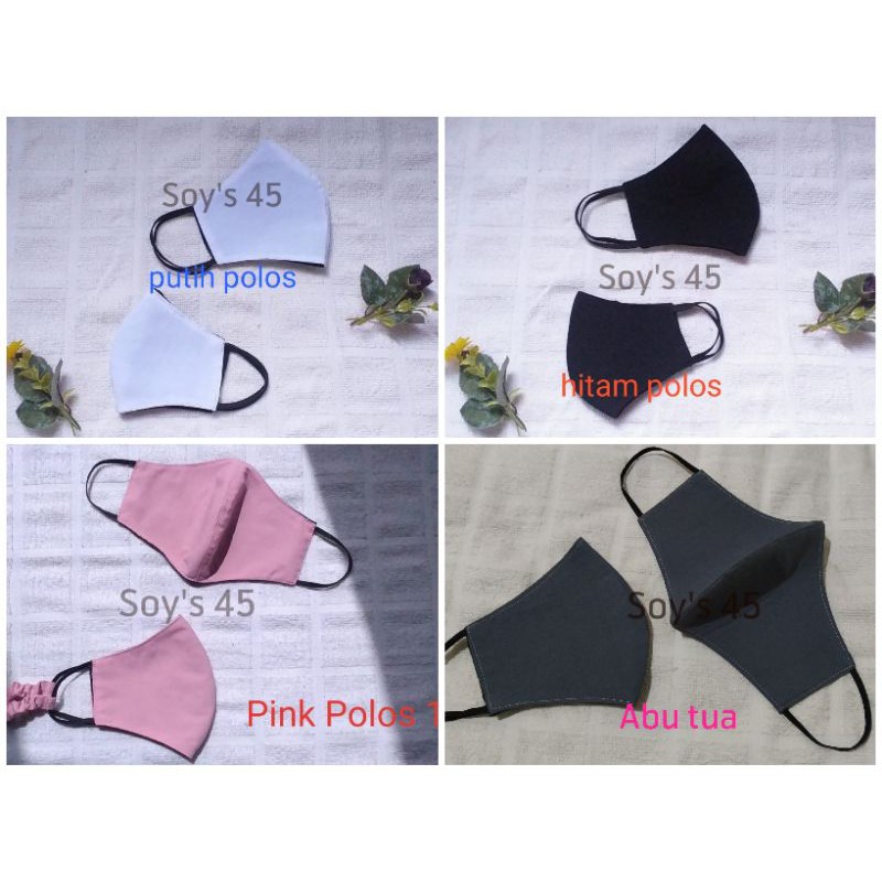 Masker Kain 3 Lapis/Ply Polos