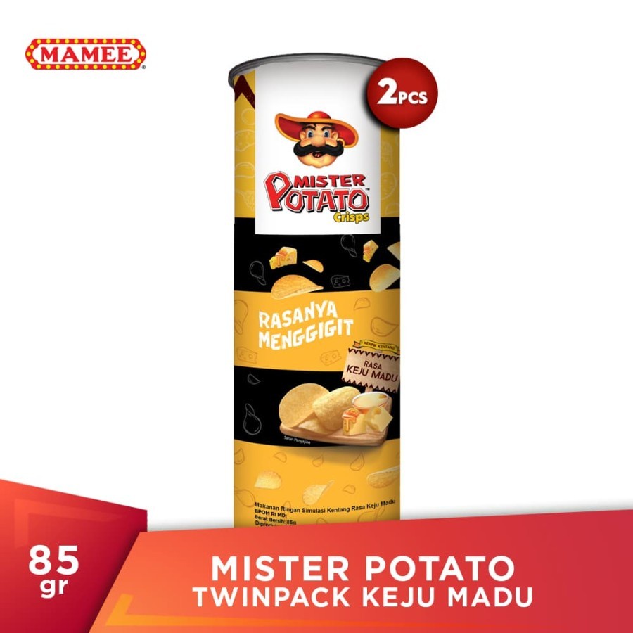 

Mister Potato Crisps Twinpack Keju Madu 85gr