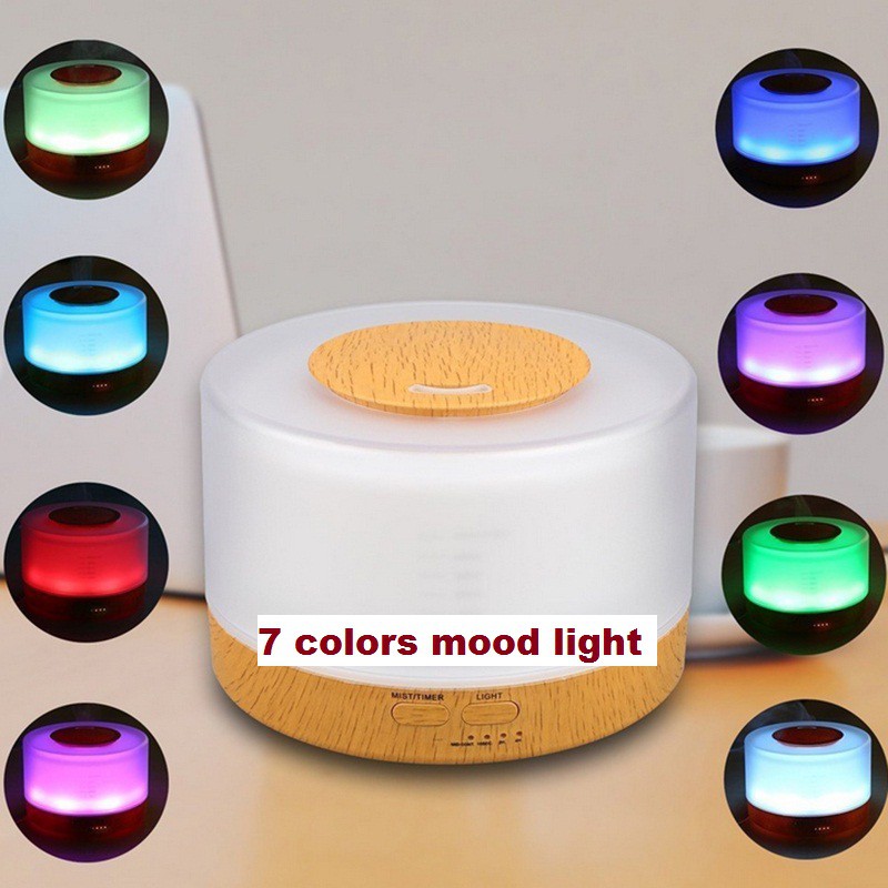 Ultrasonic Humidifier H04 Aromatherapy Mist 500ml with 7 Colors Led