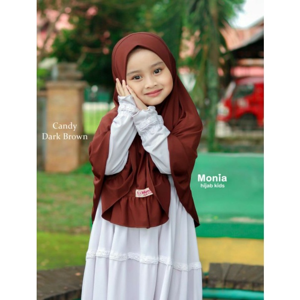 Candy Hijab by Monia Hijab Kids Dark Brown size MLXL | jilbab pramuka | hijab anak sekolah