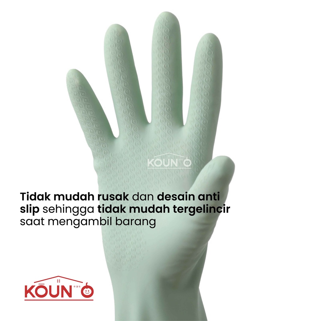 Sarung Tangan Karet Cuci Piring Baju Panjang Lateks Anti Air Tebal Rubber Gloves Latex Waterproof