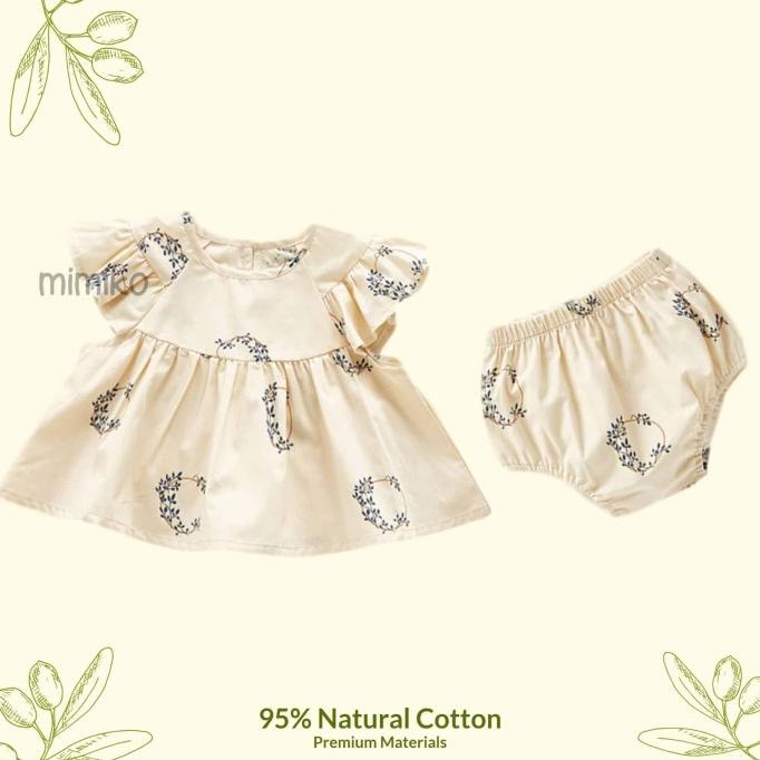 Mimiko - Evie Set Dress Bloomers Kolor Celana Pof Bayi Perempuan Termurah