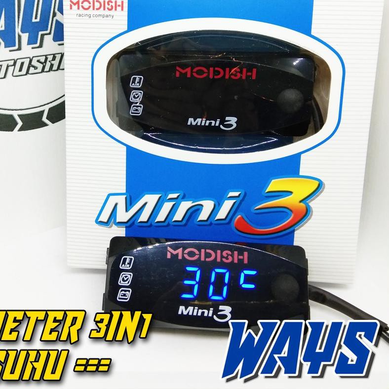 ► [L119] 3in1 Voltmeter Aki Accu Jam Digital LED Motor Beat Vario Nmax PCX Aerox Vixion Ninja GSX KL
