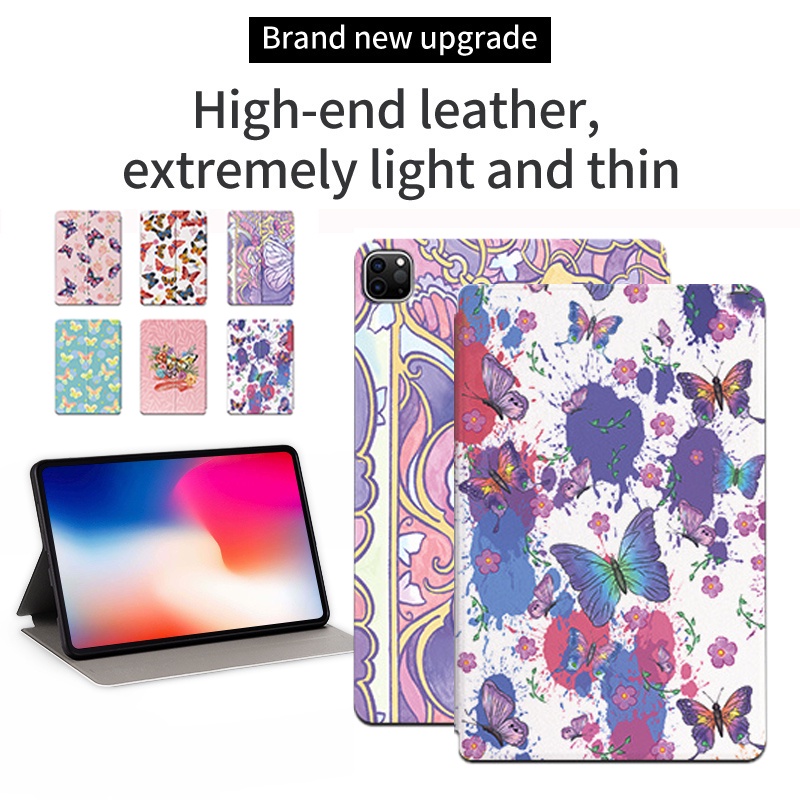 Casing Kulit Untuk iPad Pro 11 2021 2020 2018 Tablet Flip Casing Untuk iPad Pro 11-inch 3rd 2nd 1st generation Fashion Fancy Color Butterfly Series Stand Cover